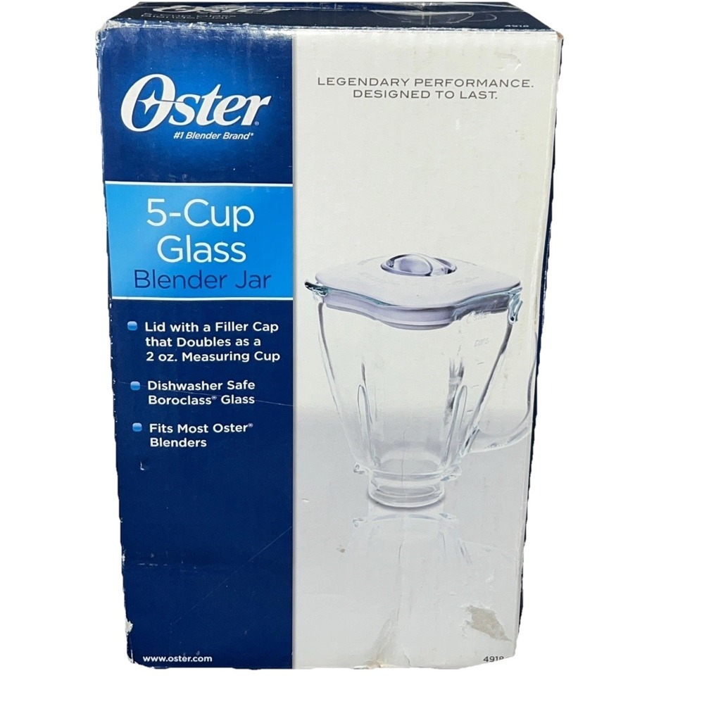 Oster 5 Cup Glass Blender Jar Container Fits Most Oster Blenders (4918)  New